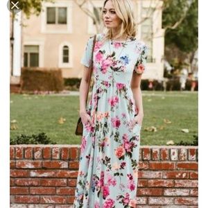 Mikarose mint and floral dress